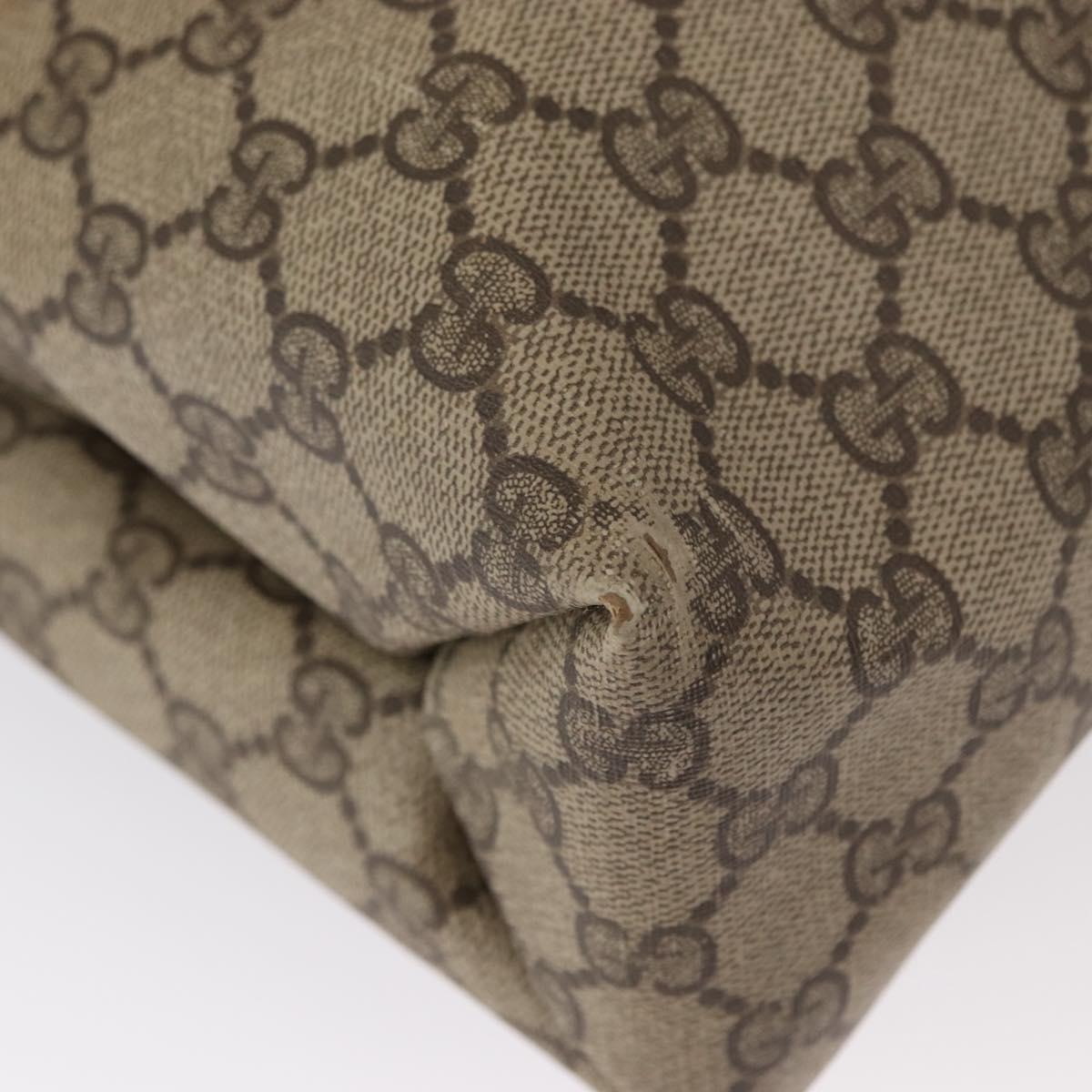 GUCCI GG Supreme Tote Bag PVC Beige Gold 39 02 061 Auth 151443