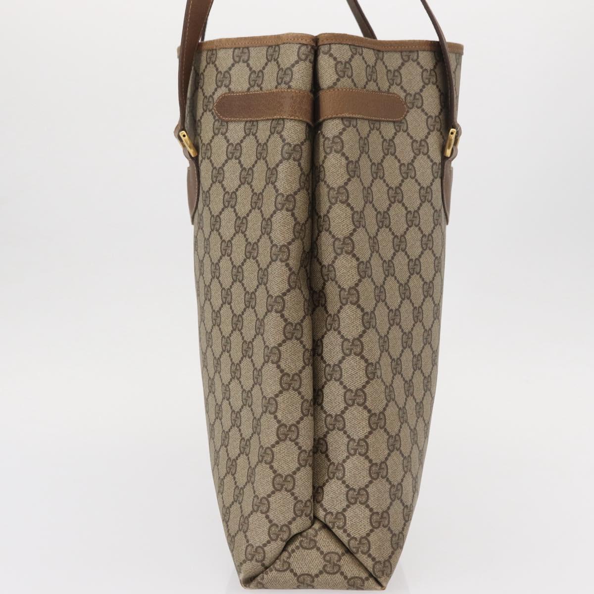 GUCCI GG Supreme Tote Bag PVC Beige Gold 39 02 061 Auth 151443
