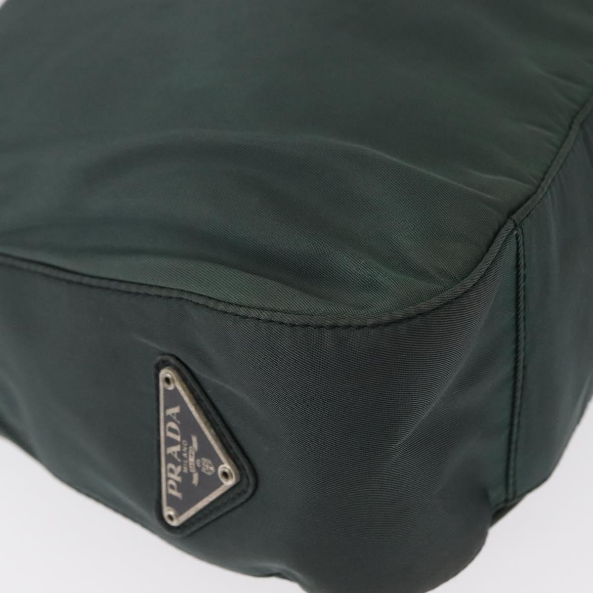 PRADA Shoulder Bag Nylon Green Silver Auth 151444
