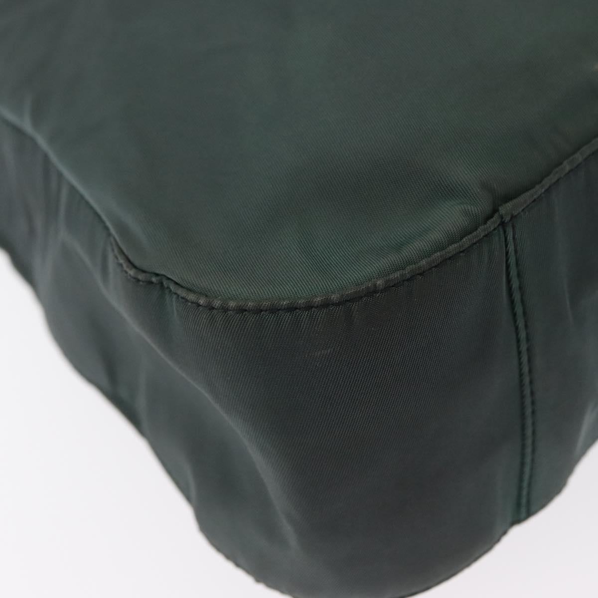 PRADA Shoulder Bag Nylon Green Silver Auth 151444