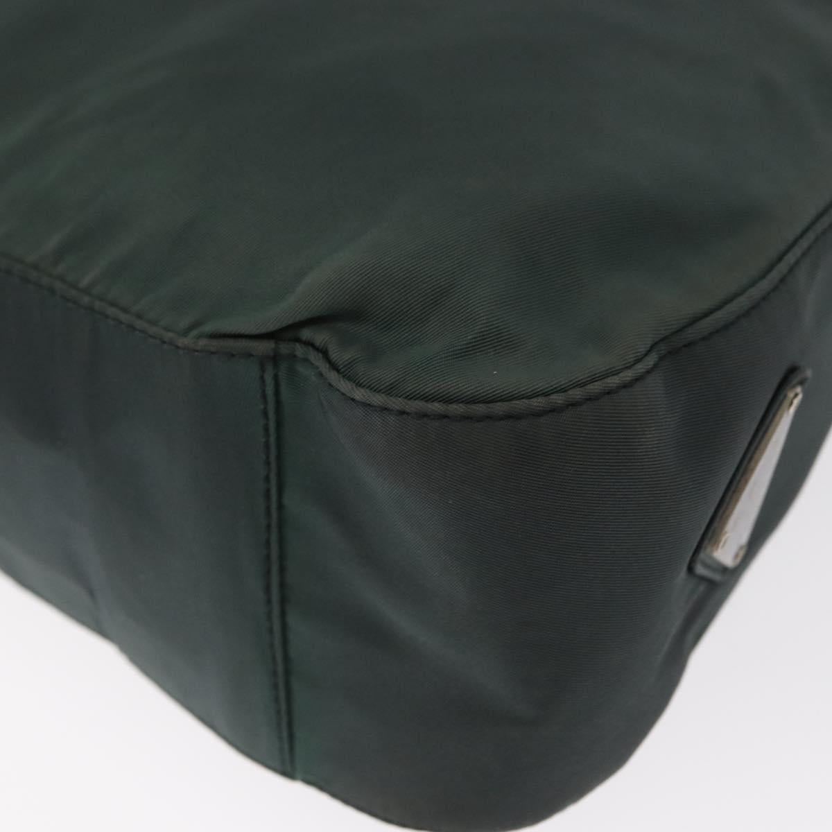 PRADA Shoulder Bag Nylon Green Silver Auth 151444