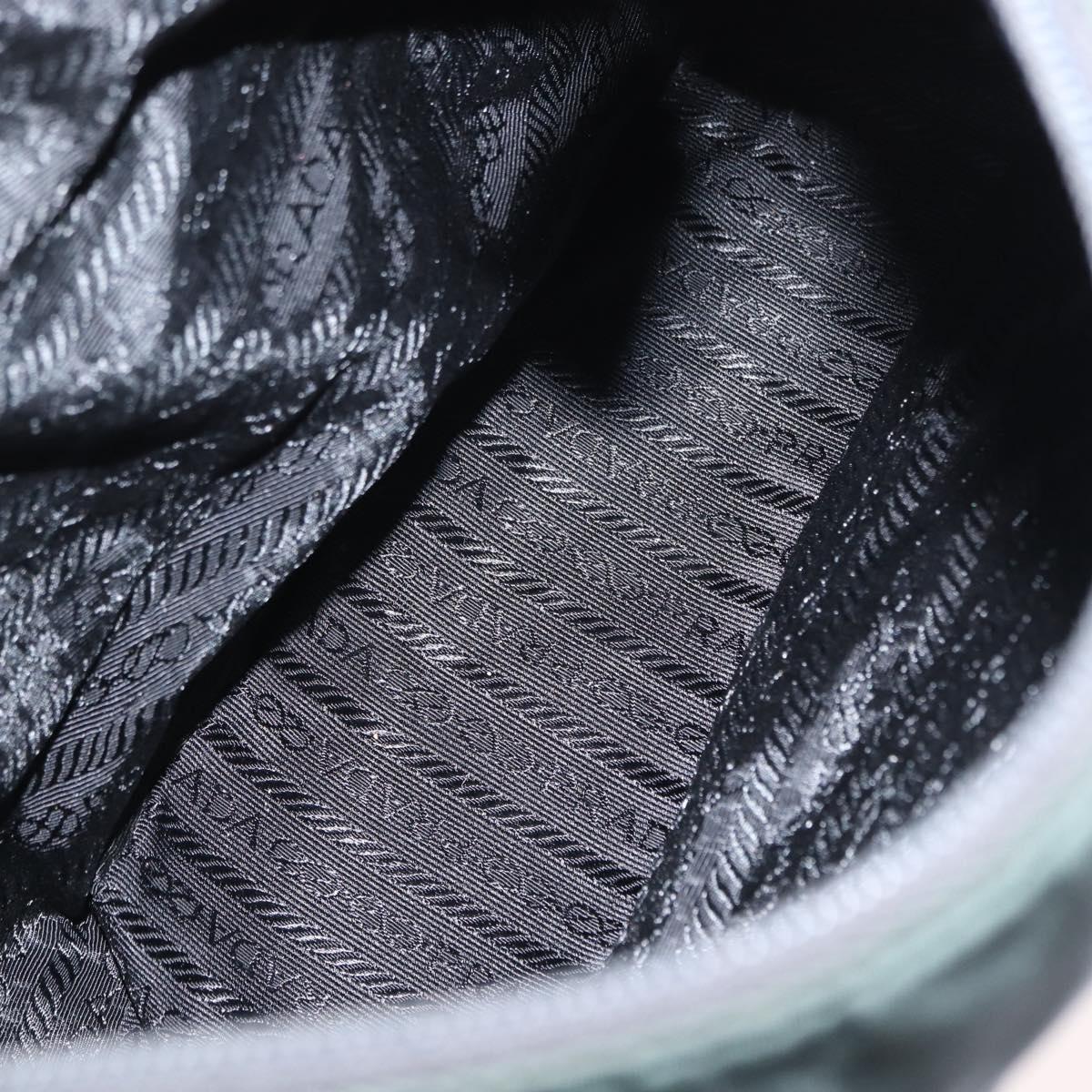 PRADA Shoulder Bag Nylon Green Silver Auth 151444