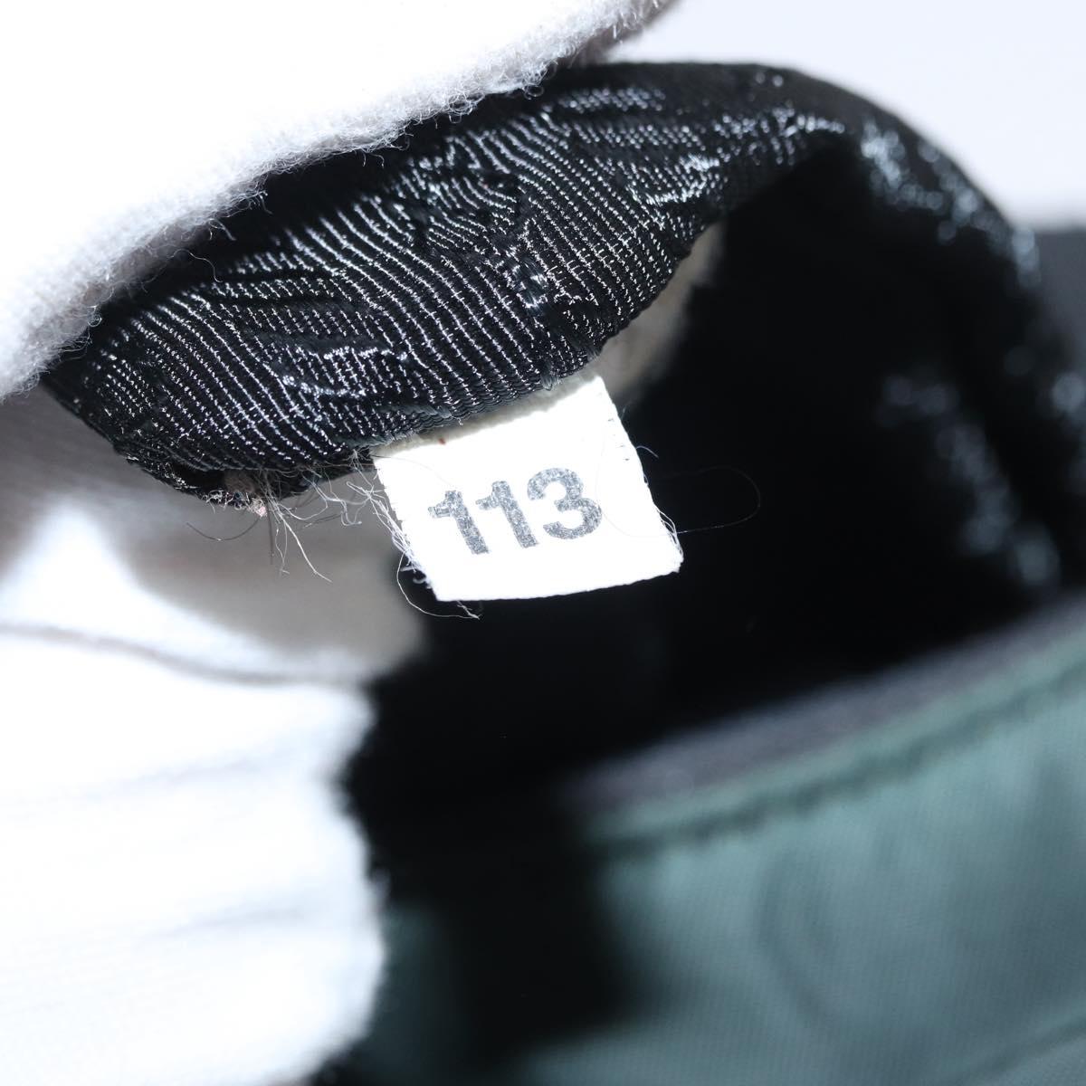 PRADA Shoulder Bag Nylon Green Silver Auth 151444