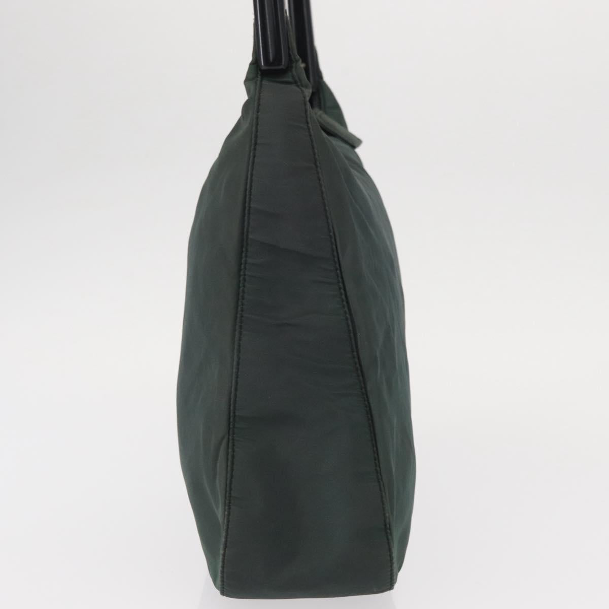 PRADA Shoulder Bag Nylon Green Silver Auth 151444