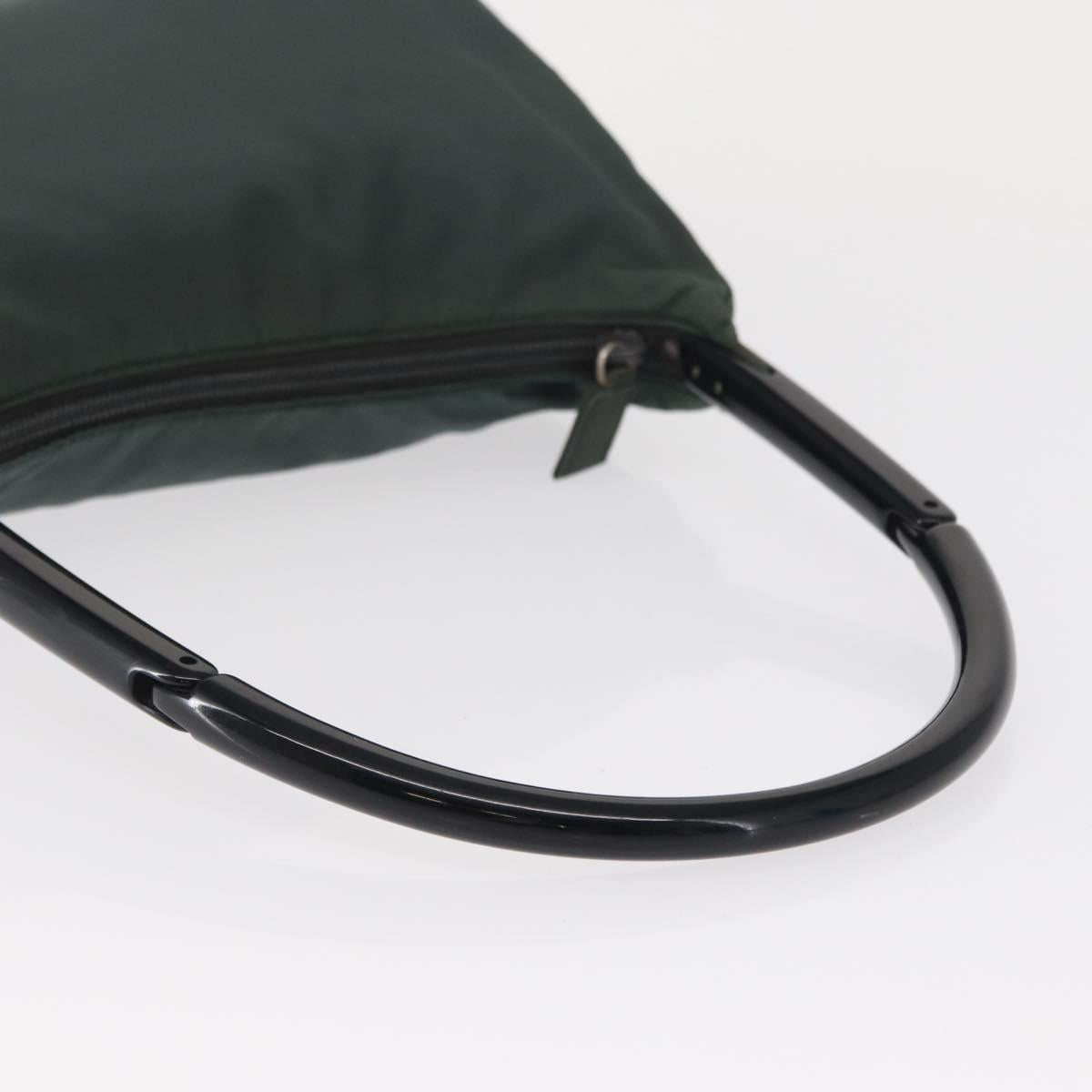 PRADA Shoulder Bag Nylon Green Silver Auth 151444