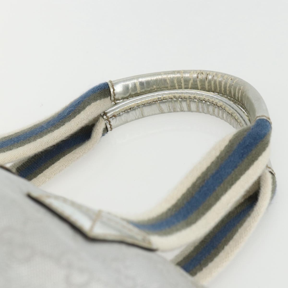 GUCCI GG Canvas Sherry Line Hand Bag Silver 131228 Auth 151449