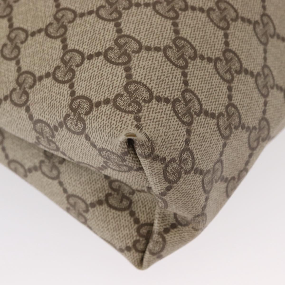 GUCCI GG Supreme Web Sherry Line Tote Bag PVC Beige Gold 89 02 003 Auth 151453