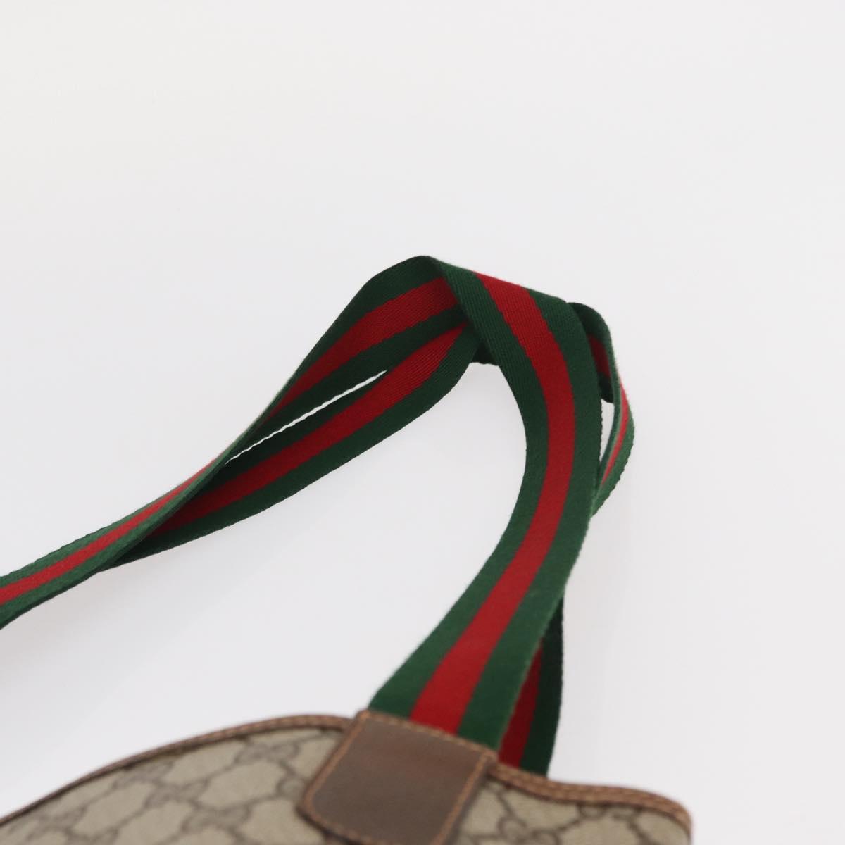 GUCCI GG Supreme Web Sherry Line Tote Bag PVC Beige Gold 89 02 003 Auth 151453