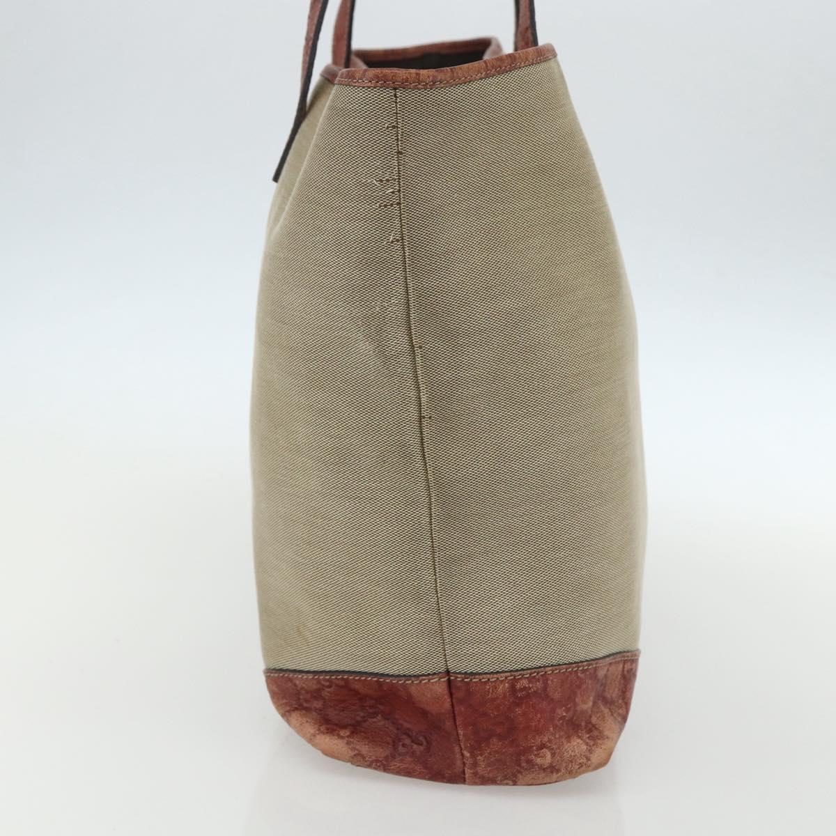 GUCCI Tote Bag Canvas Leather Beige 297435 Auth 151454