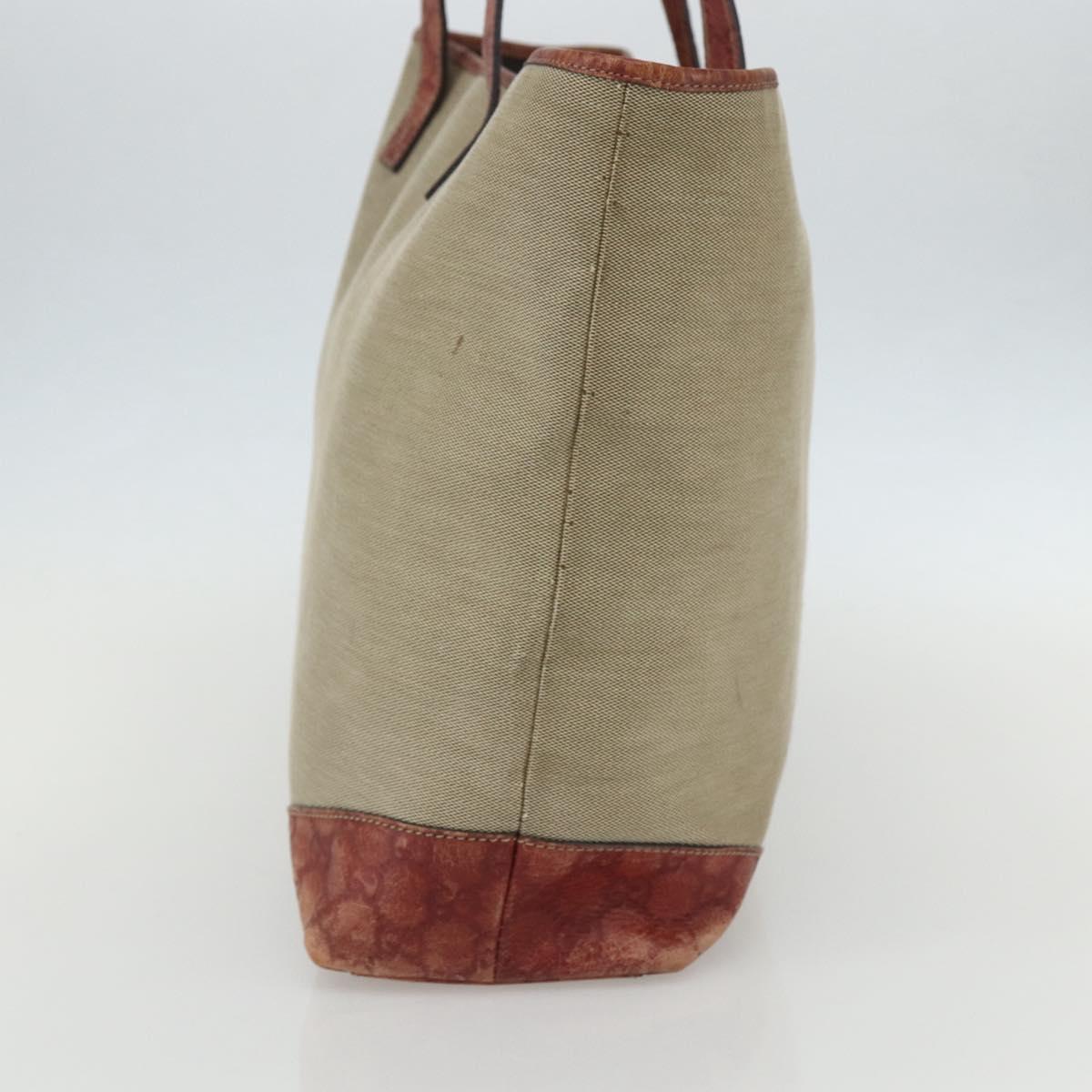 GUCCI Tote Bag Canvas Leather Beige 297435 Auth 151454