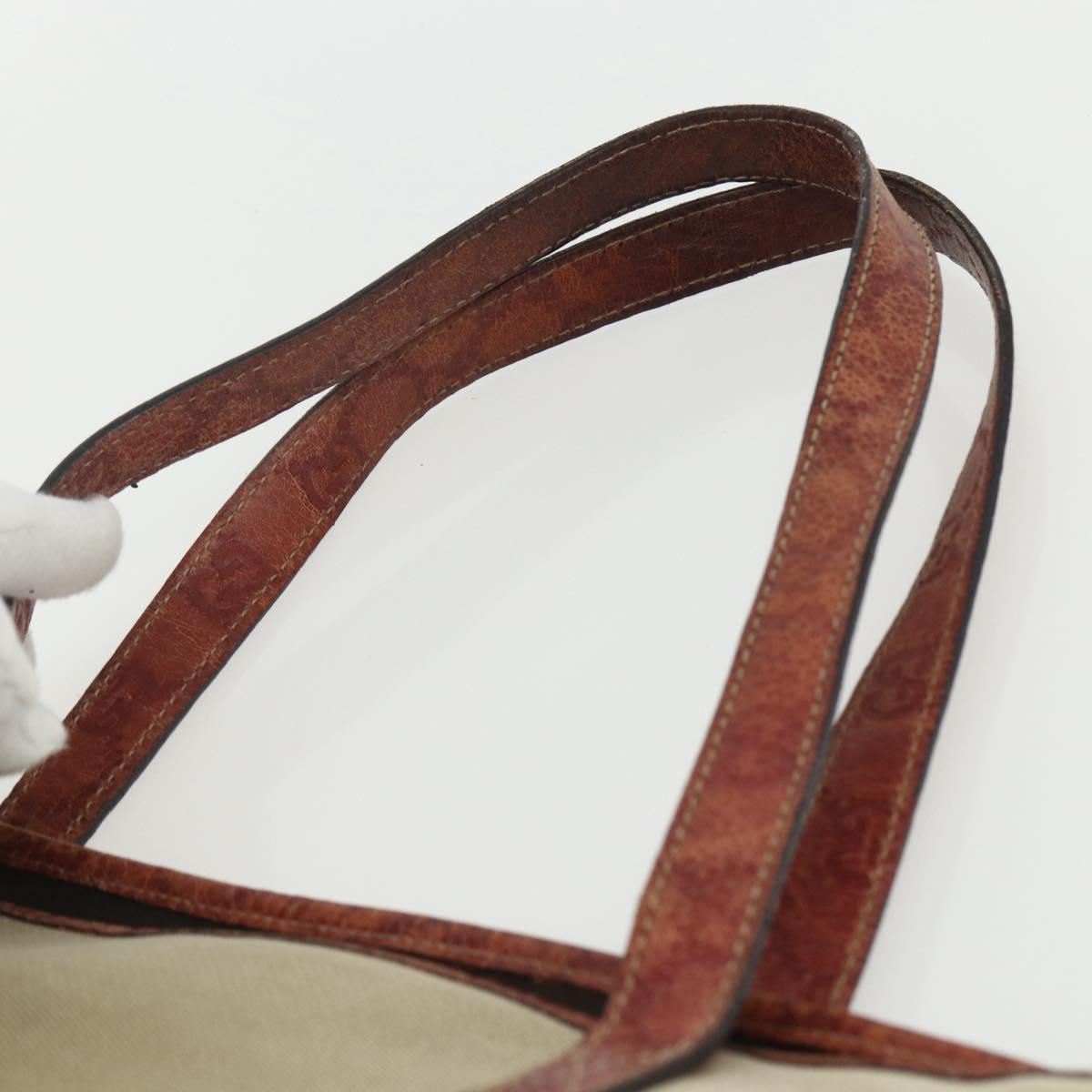 GUCCI Tote Bag Canvas Leather Beige 297435 Auth 151454