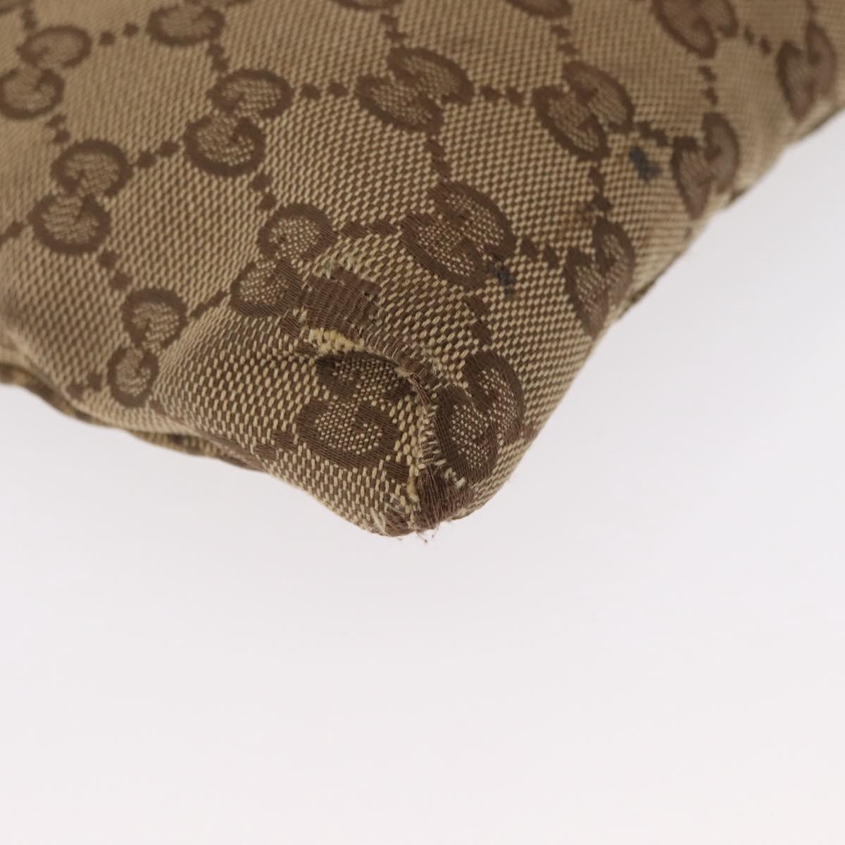 GUCCI GG Canvas Waist bag Beige Silver 28566 Auth 151457