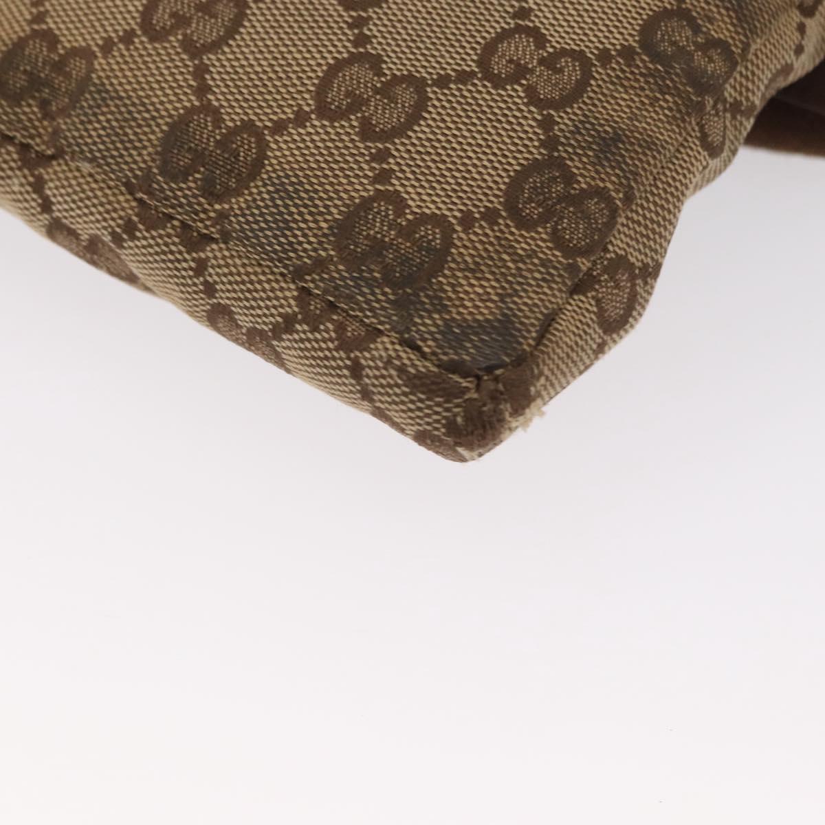 GUCCI GG Canvas Waist bag Beige Silver 28566 Auth 151457