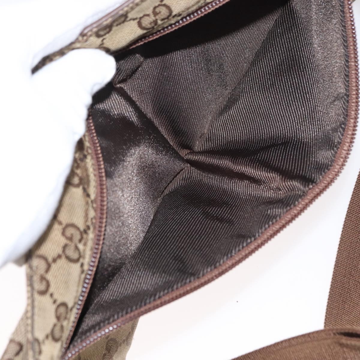 GUCCI GG Canvas Waist bag Beige Silver 28566 Auth 151457