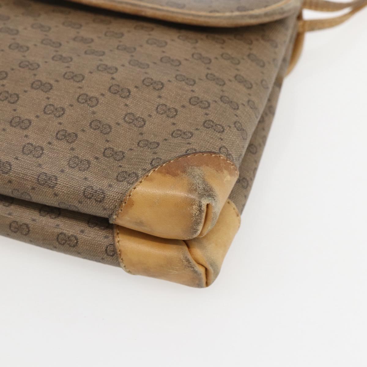 GUCCI Micro GG Supreme Shoulder Bag PVC Beige Gold 007 49 5548 Auth 151458