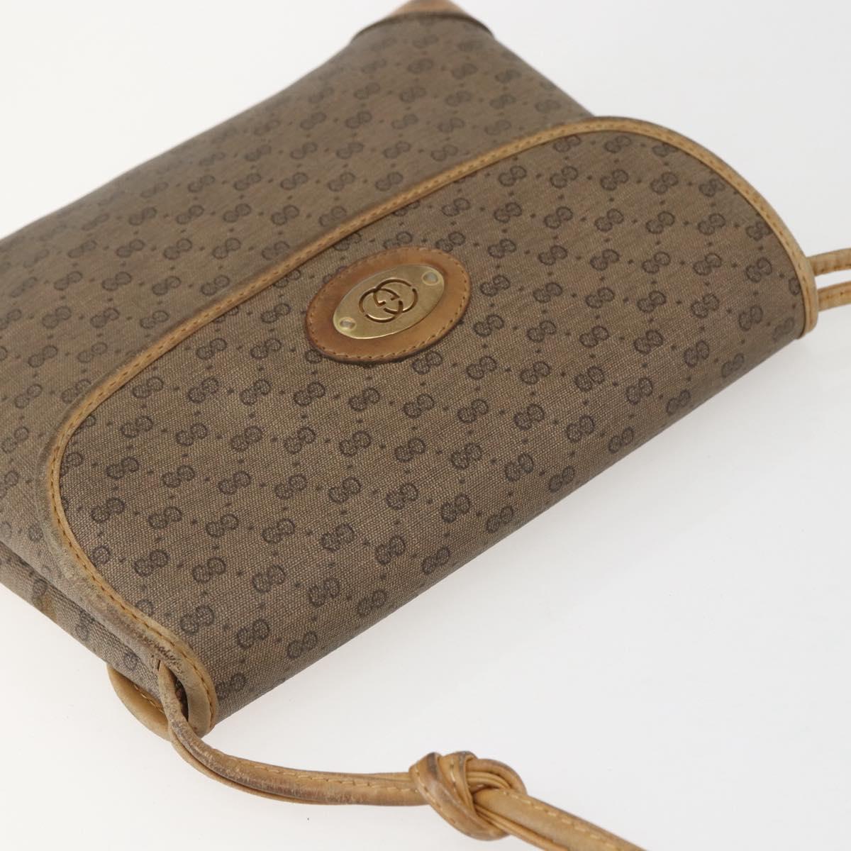 GUCCI Micro GG Supreme Shoulder Bag PVC Beige Gold 007 49 5548 Auth 151458