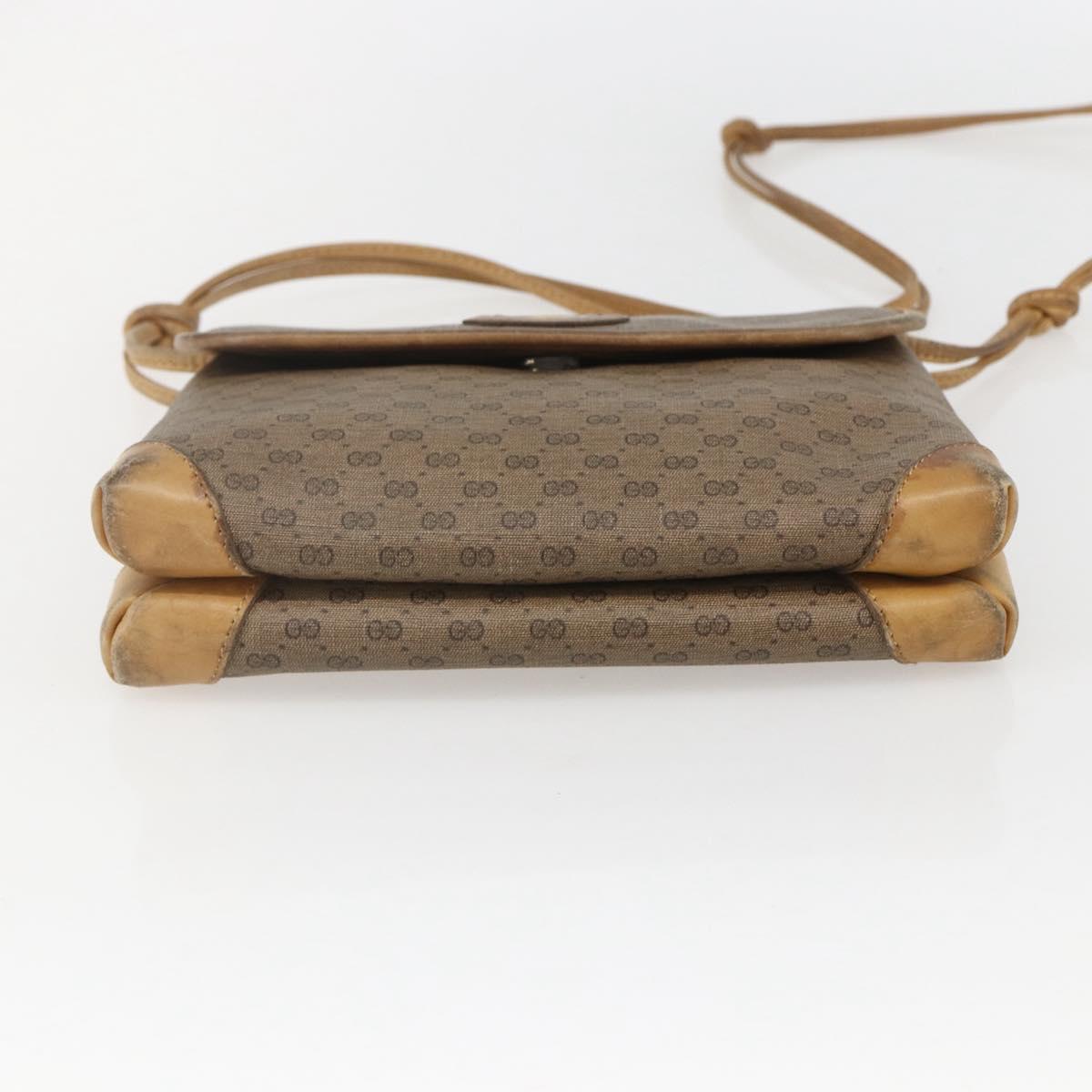 GUCCI Micro GG Supreme Shoulder Bag PVC Beige Gold 007 49 5548 Auth 151458