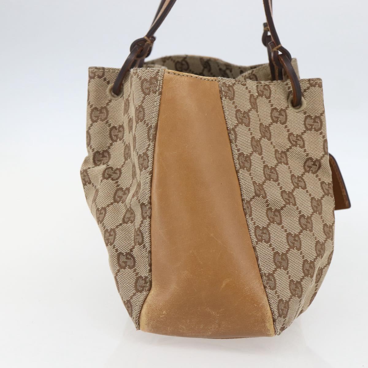 GUCCI GG Canvas Tote Bag Beige 94898 Auth 151459
