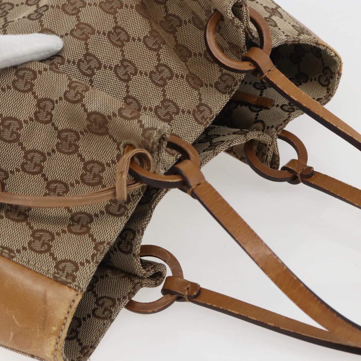 GUCCI GG Canvas Tote Bag Beige 94898 Auth 151459