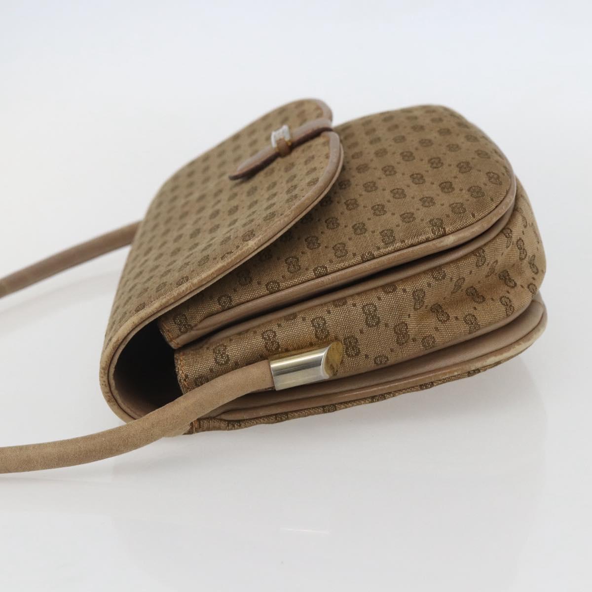 GUCCI Micro GG Supreme Shoulder Bag Beige Gold Auth 151460