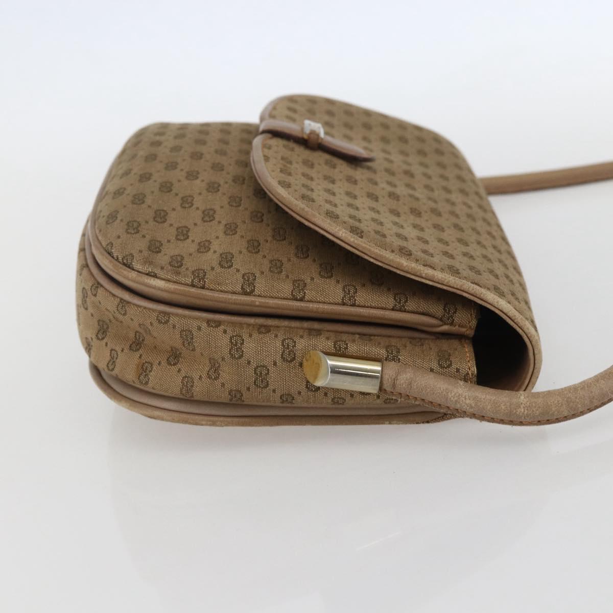 GUCCI Micro GG Supreme Shoulder Bag Beige Gold Auth 151460