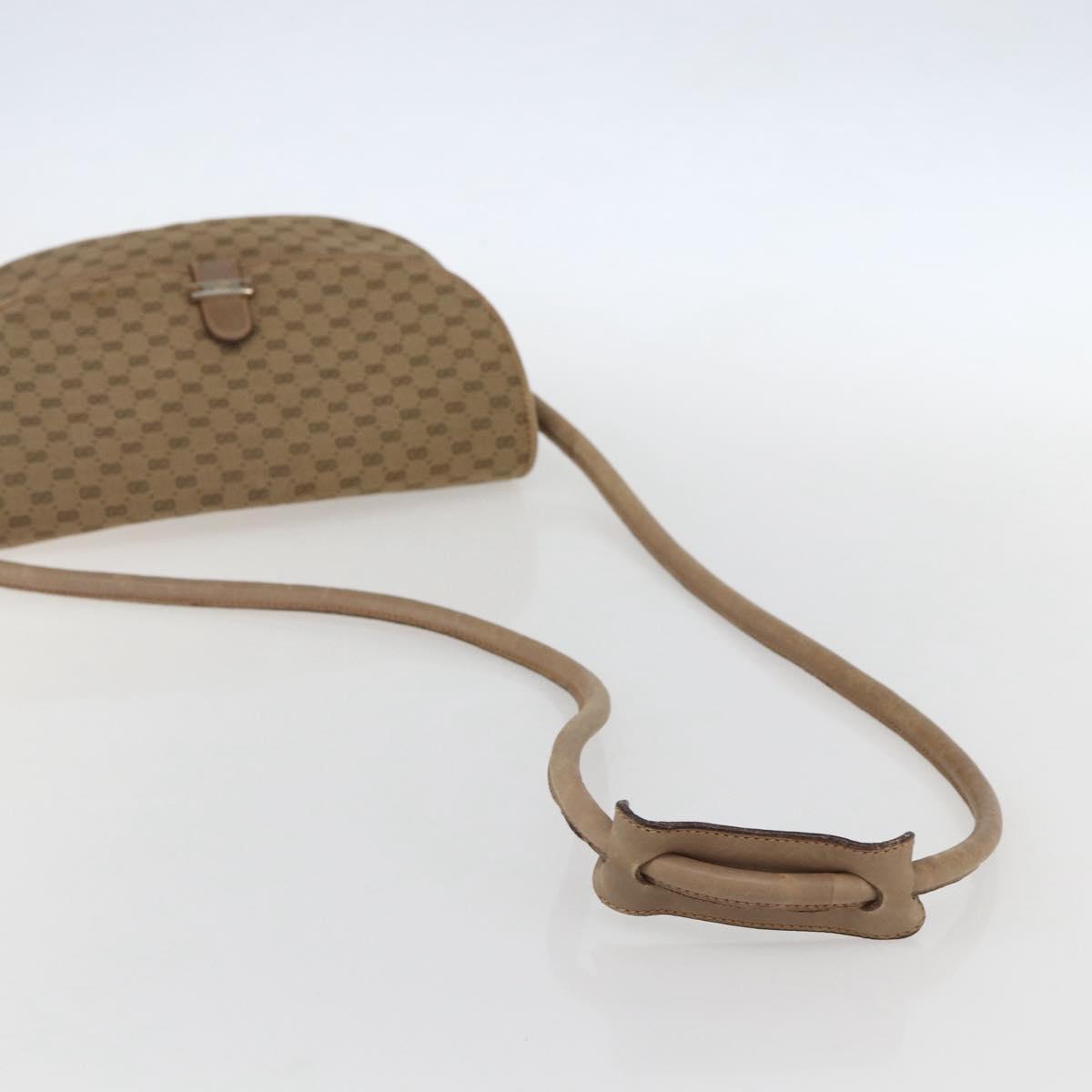 GUCCI Micro GG Supreme Shoulder Bag Beige Gold Auth 151460