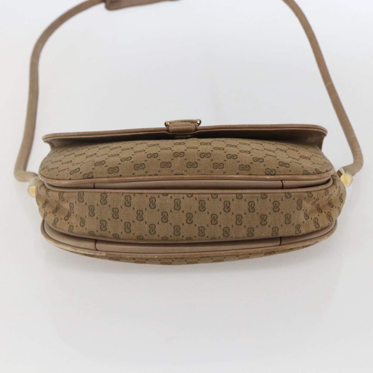 GUCCI Micro GG Supreme Shoulder Bag Beige Gold Auth 151460