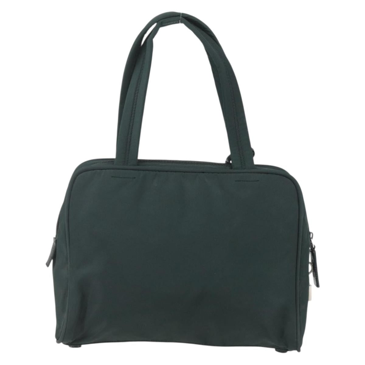 PRADA Hand Bag Nylon Green Silver Auth 151461