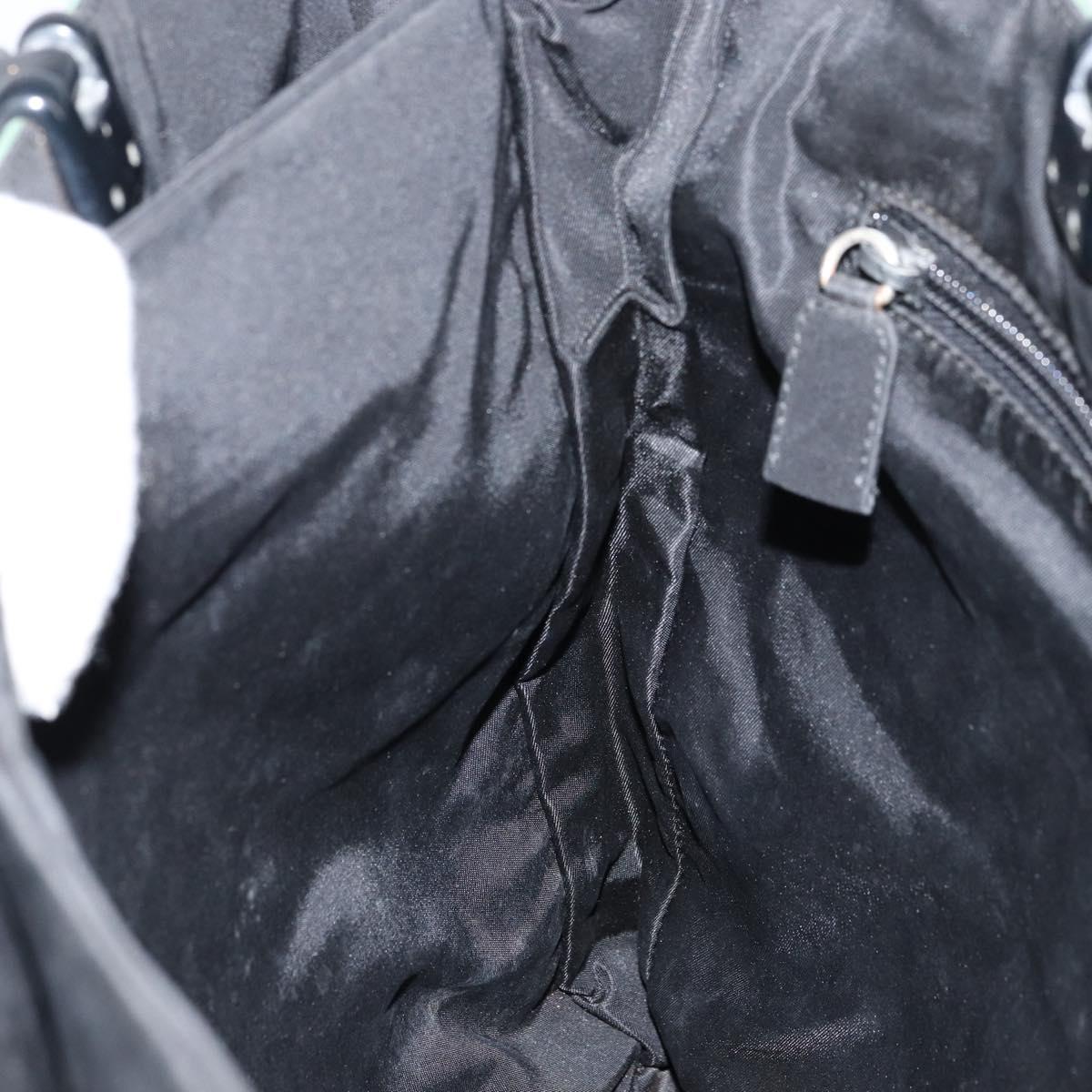 PRADA Hand Bag Nylon Green Silver Auth 151462