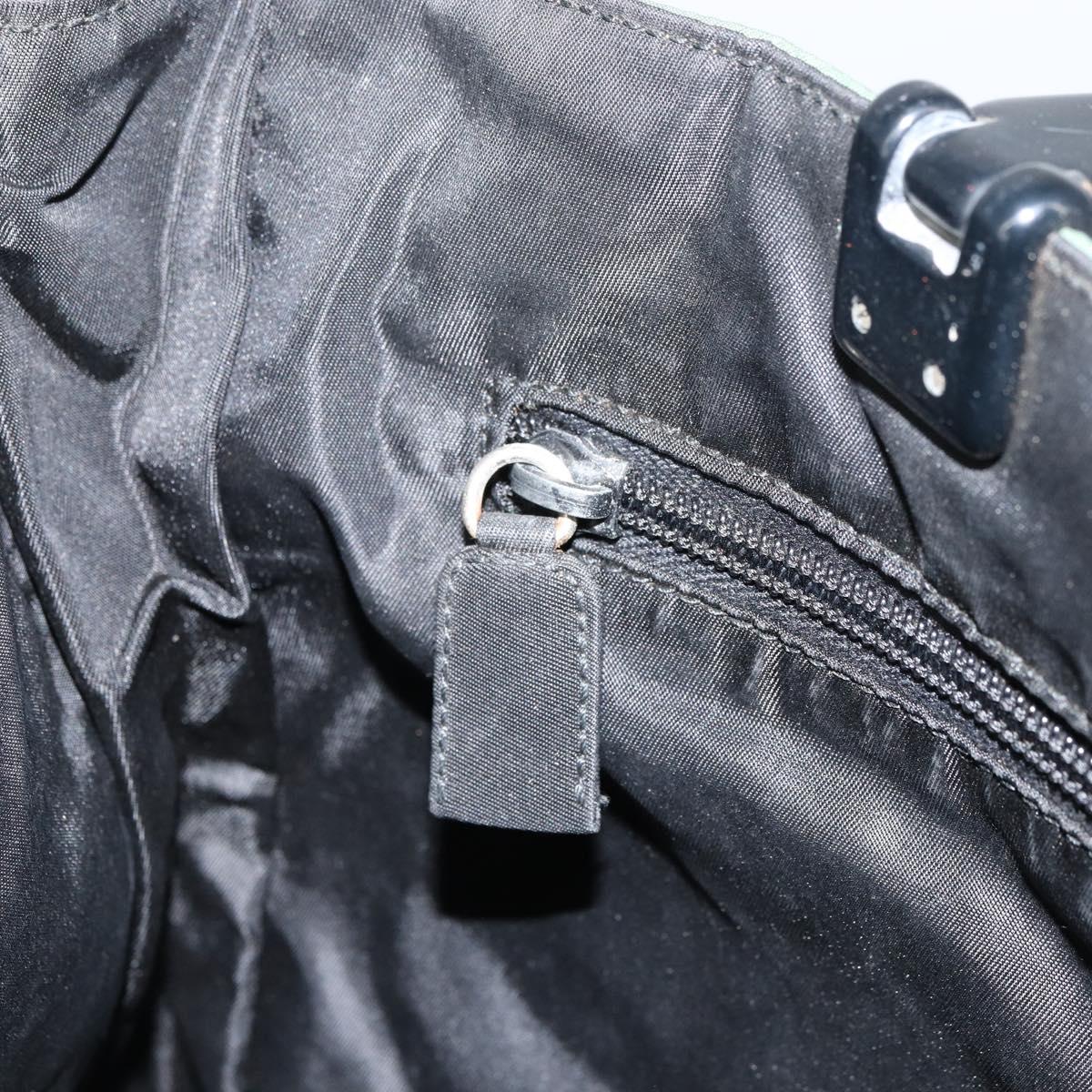 PRADA Hand Bag Nylon Green Silver Auth 151462