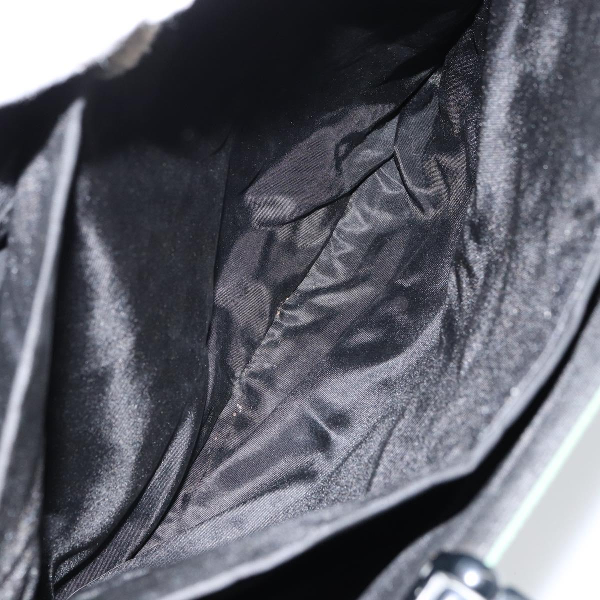 PRADA Hand Bag Nylon Green Silver Auth 151462