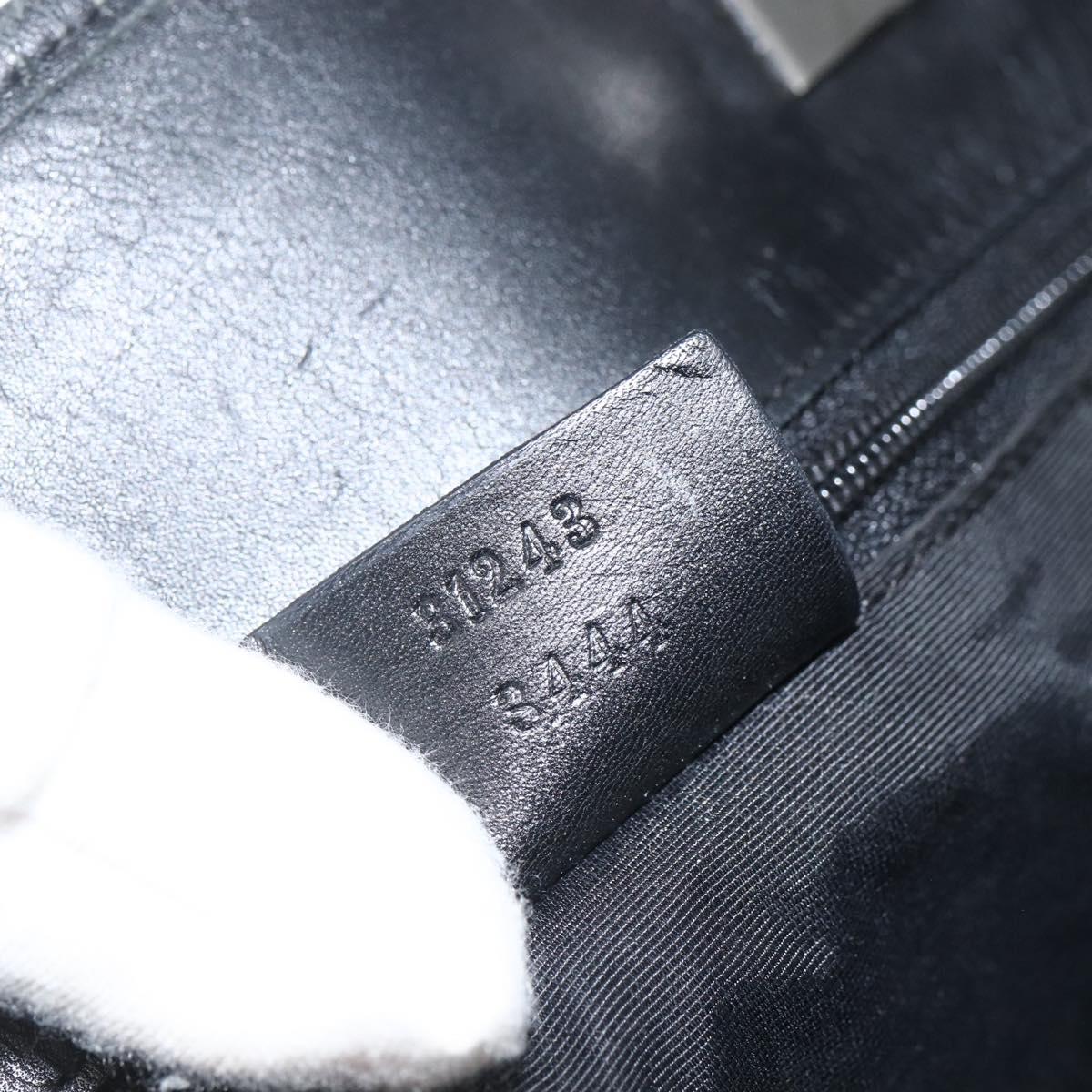 GUCCI GG Canvas Tote Bag Black Silver 31243 Auth 151463