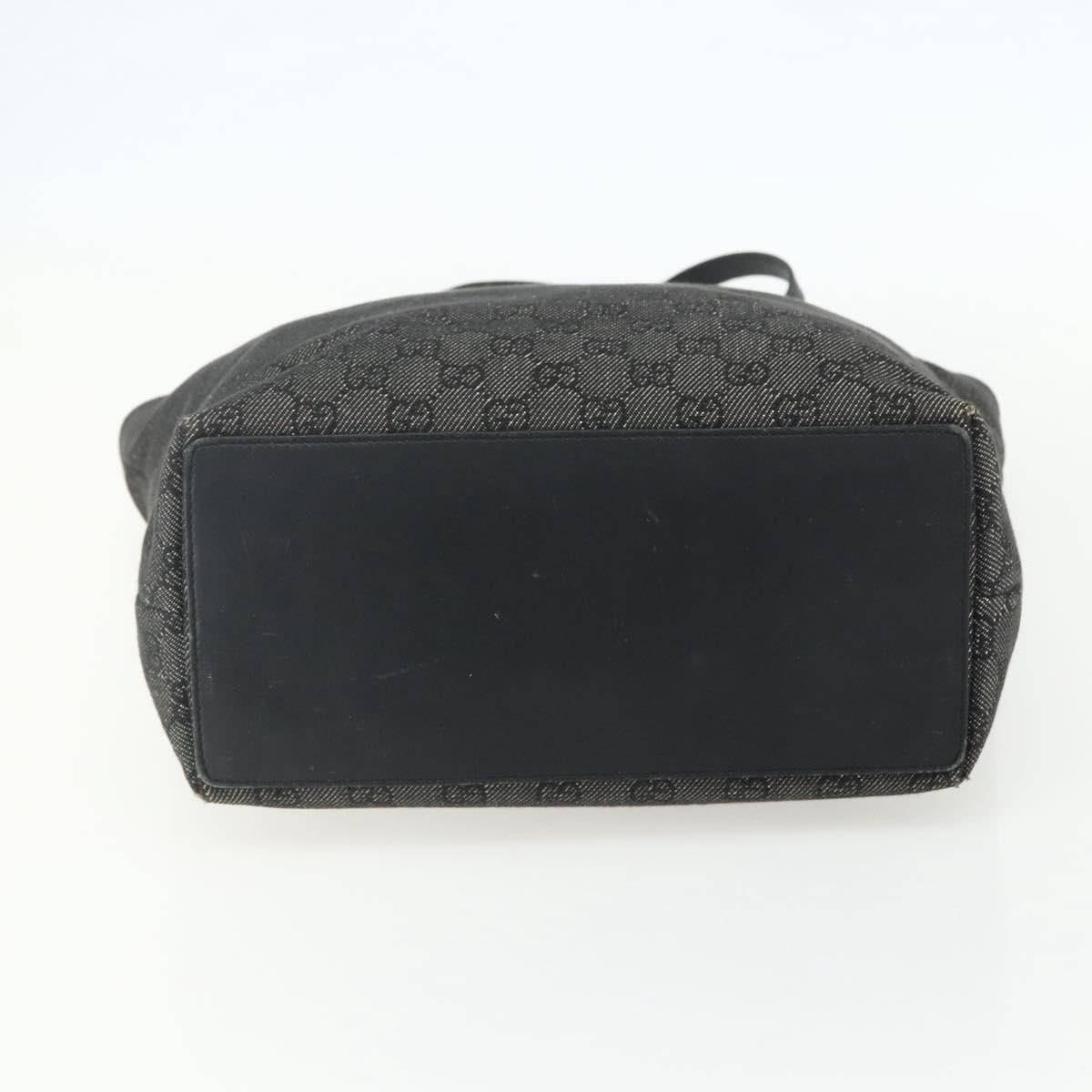 GUCCI GG Canvas Tote Bag Black Silver 31243 Auth 151463