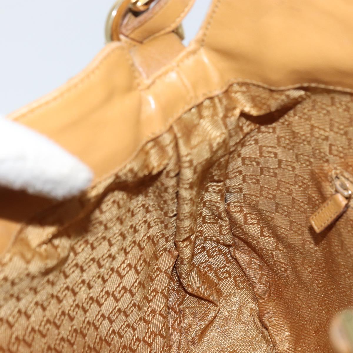 GUCCI Bamboo Shoulder Bag Leather 2way Beige Gold 001 4095 Auth 151465