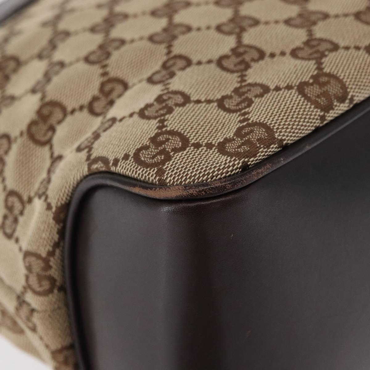 GUCCI GG Canvas Tote Bag Beige Gold 109143 Auth 151466