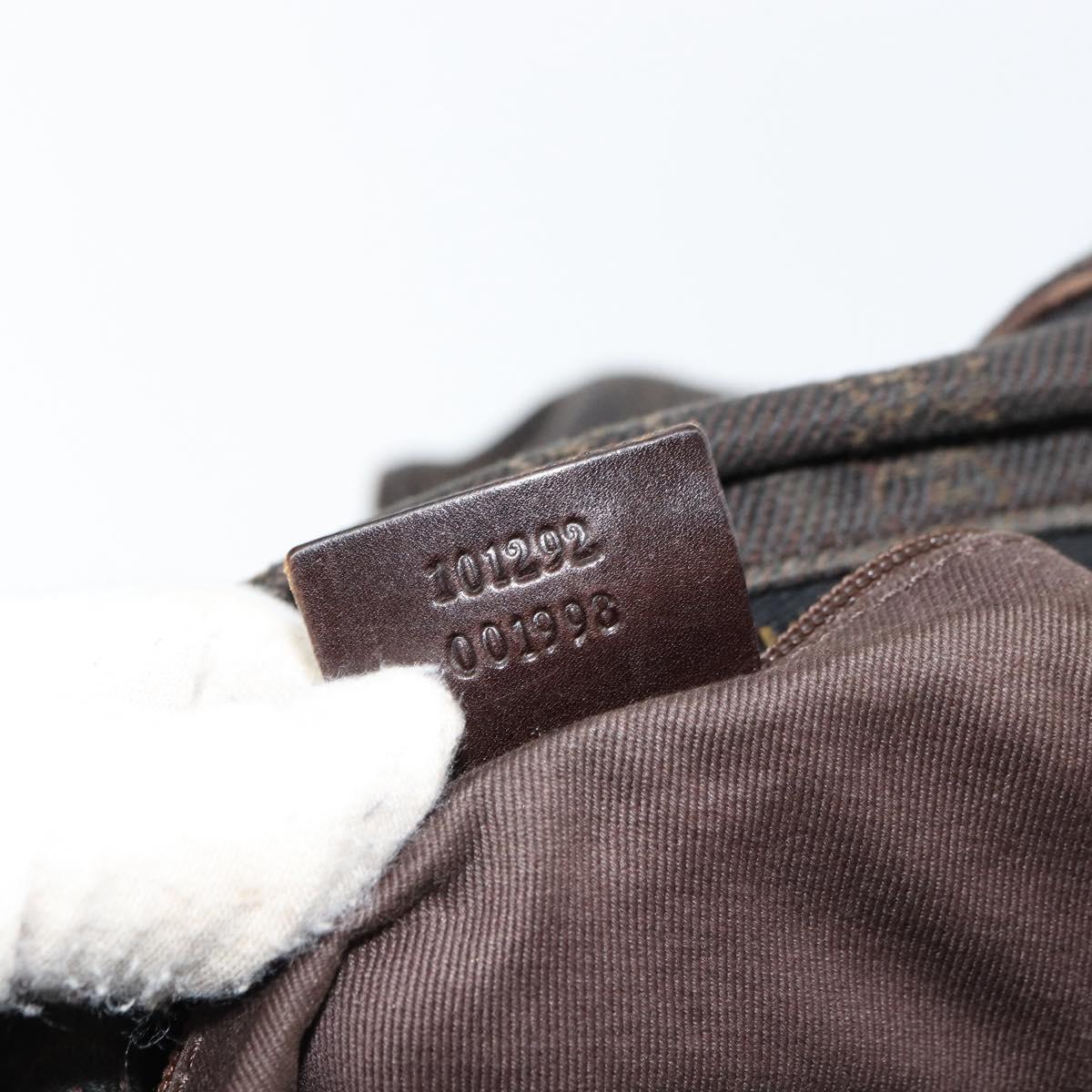 GUCCI GG Canvas Shoulder Bag Brown 101292 Auth 151467