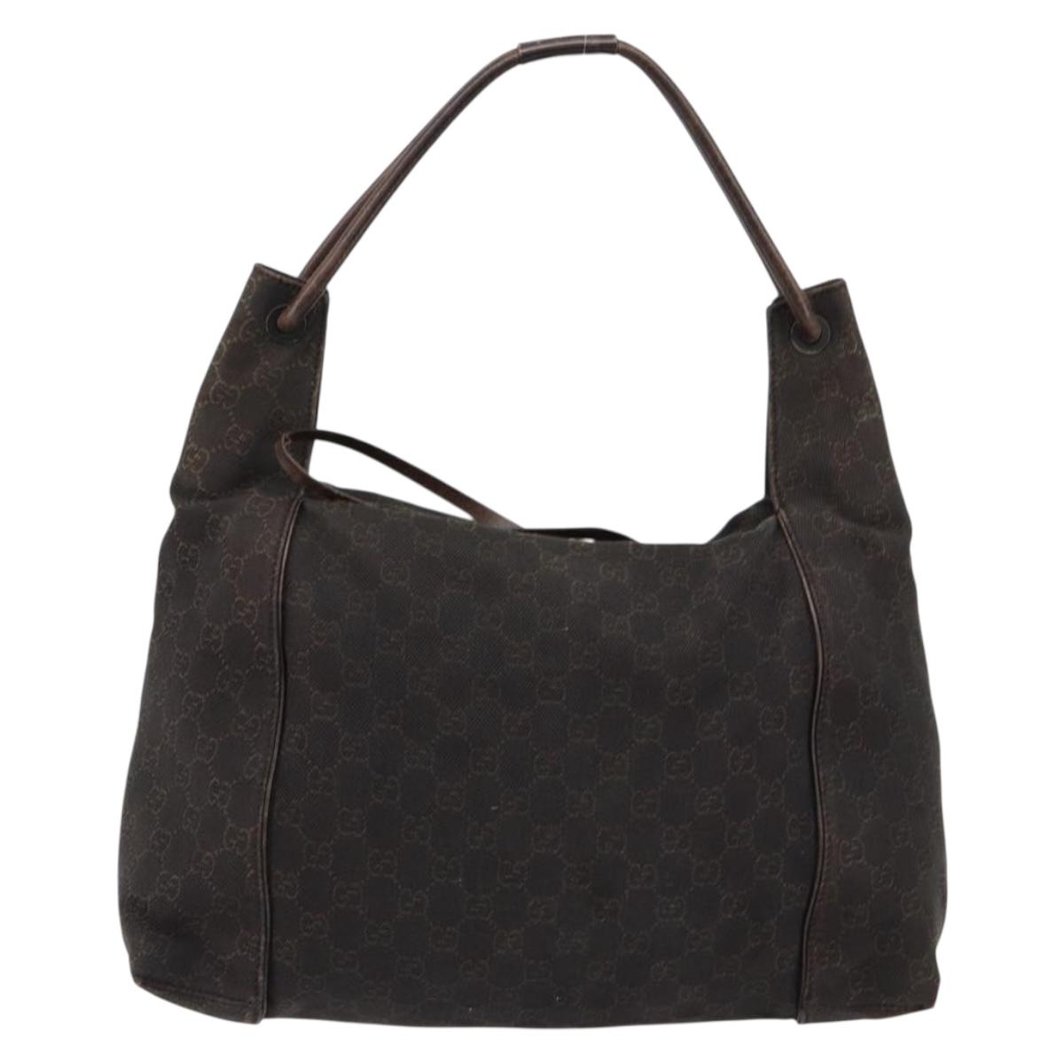 GUCCI GG Canvas Shoulder Bag Brown 101292 Auth 151467