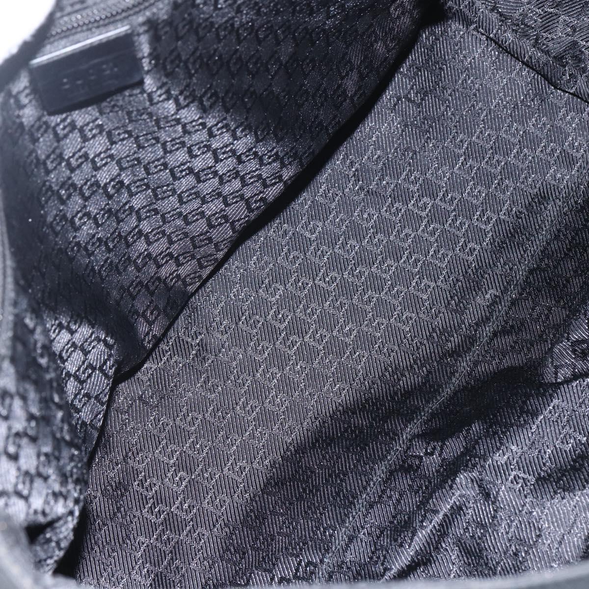 GUCCI Shoulder Bag Canvas Black Silver 122374 Auth 151471