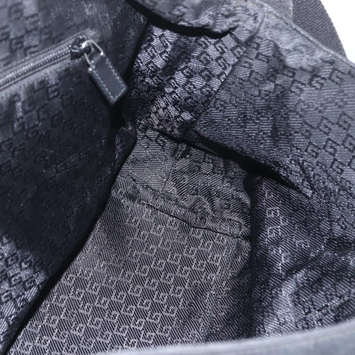 GUCCI Shoulder Bag Canvas Black Silver 122374 Auth 151471