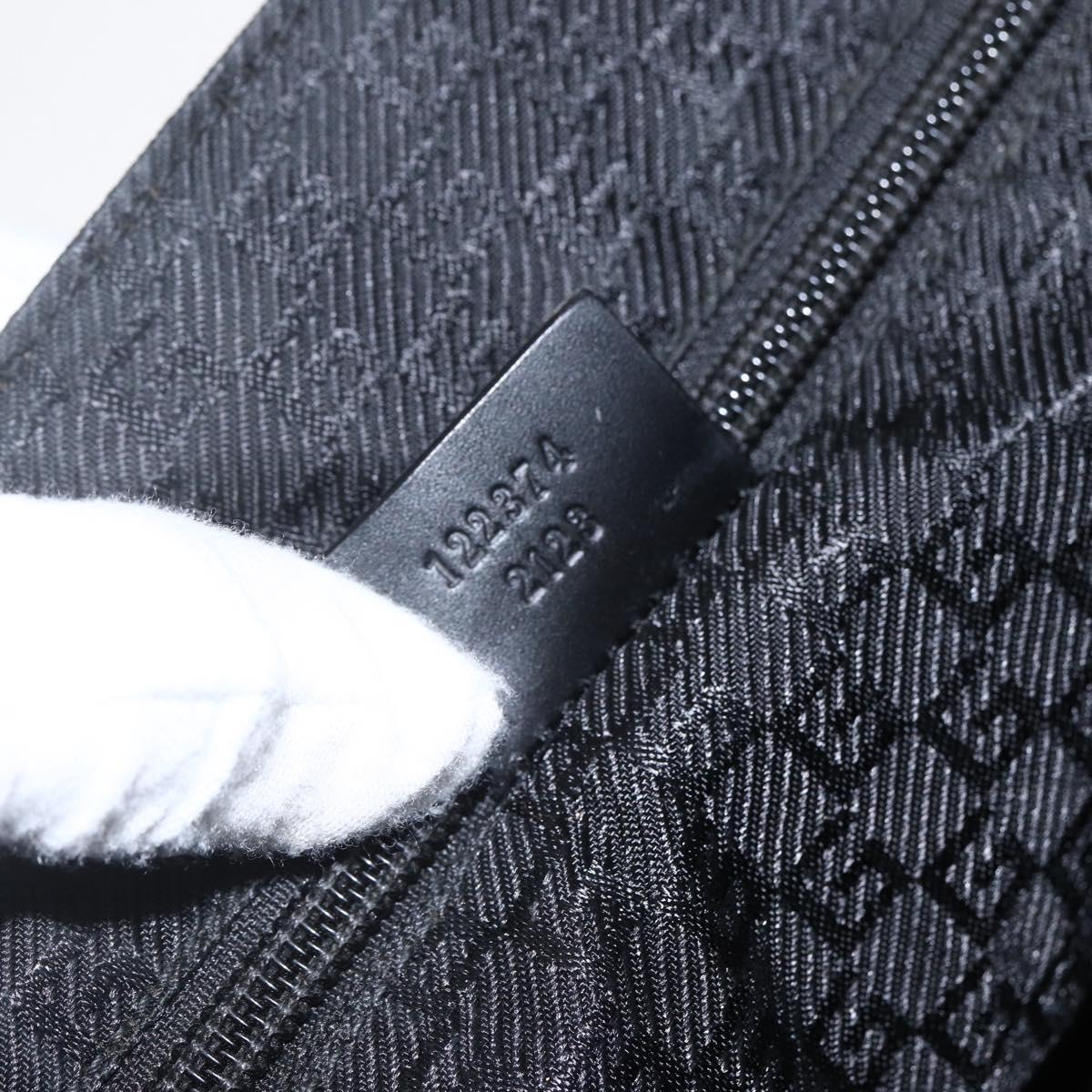 GUCCI Shoulder Bag Canvas Black Silver 122374 Auth 151471