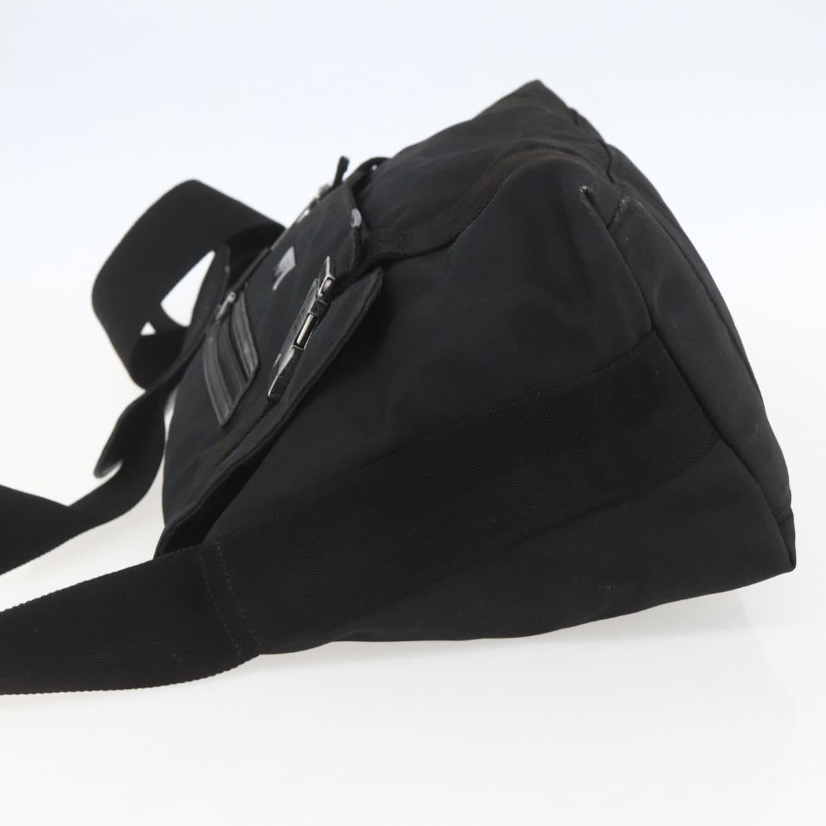 GUCCI Shoulder Bag Canvas Black Silver 122374 Auth 151471