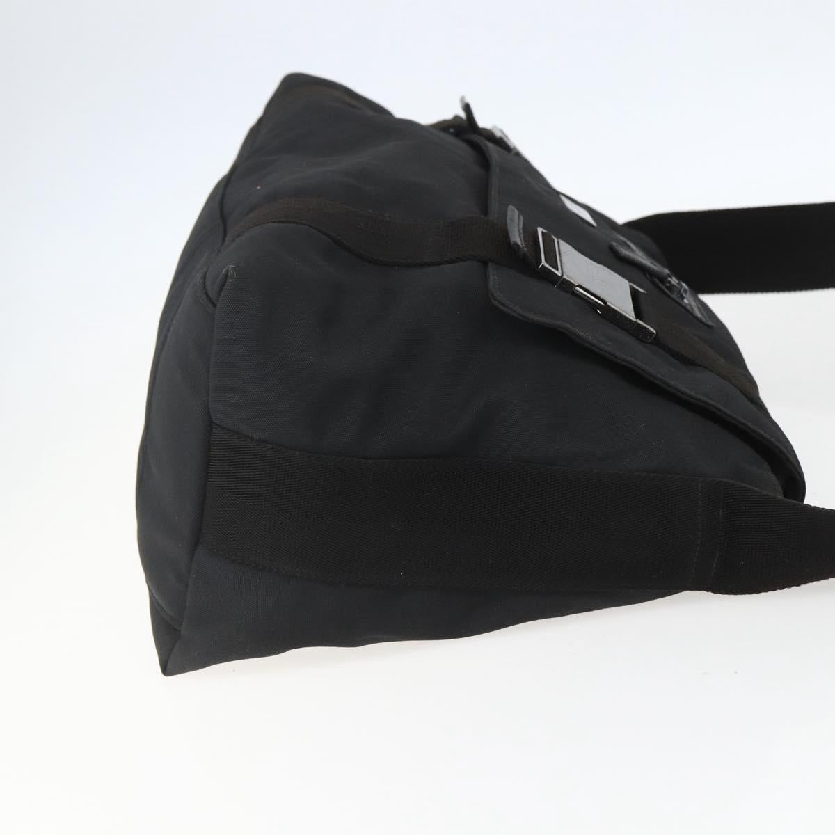 GUCCI Shoulder Bag Canvas Black Silver 122374 Auth 151471