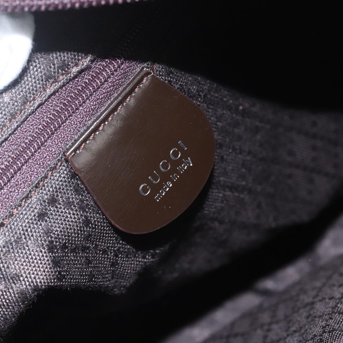 GUCCI Bamboo Shoulder Bag Nylon 2way Brown Silver 000 2404 0509 Auth 151472