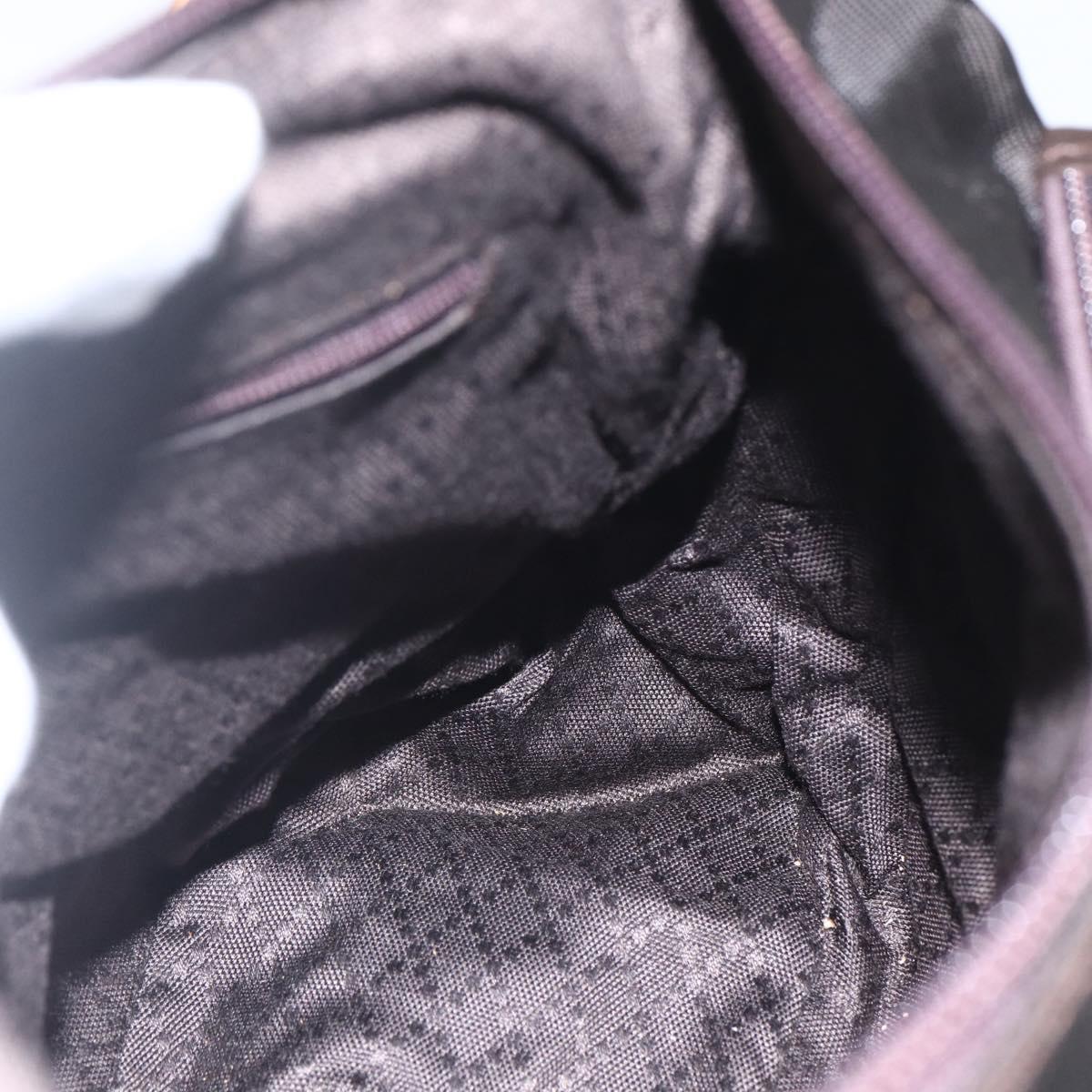 GUCCI Bamboo Shoulder Bag Nylon 2way Brown Silver 000 2404 0509 Auth 151472