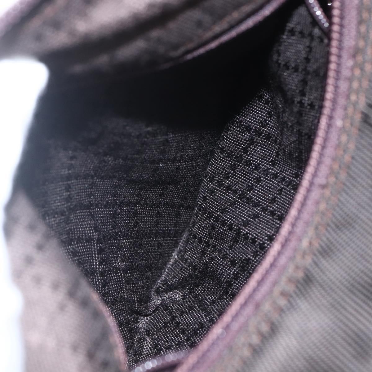 GUCCI Bamboo Shoulder Bag Nylon 2way Brown Silver 000 2404 0509 Auth 151472