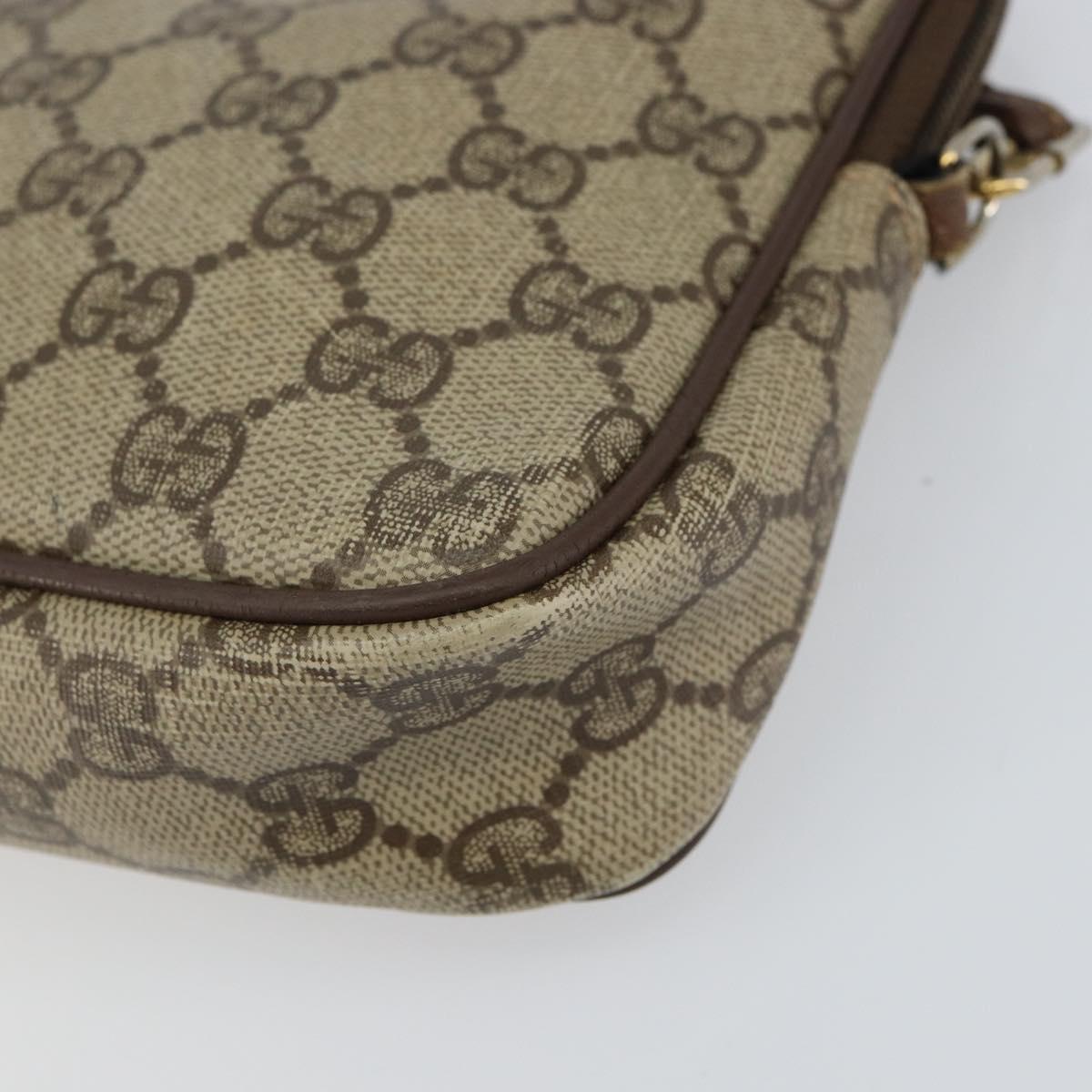 GUCCI GG Supreme Shoulder Bag PVC Beige Gold 97 02 068 Auth 151477