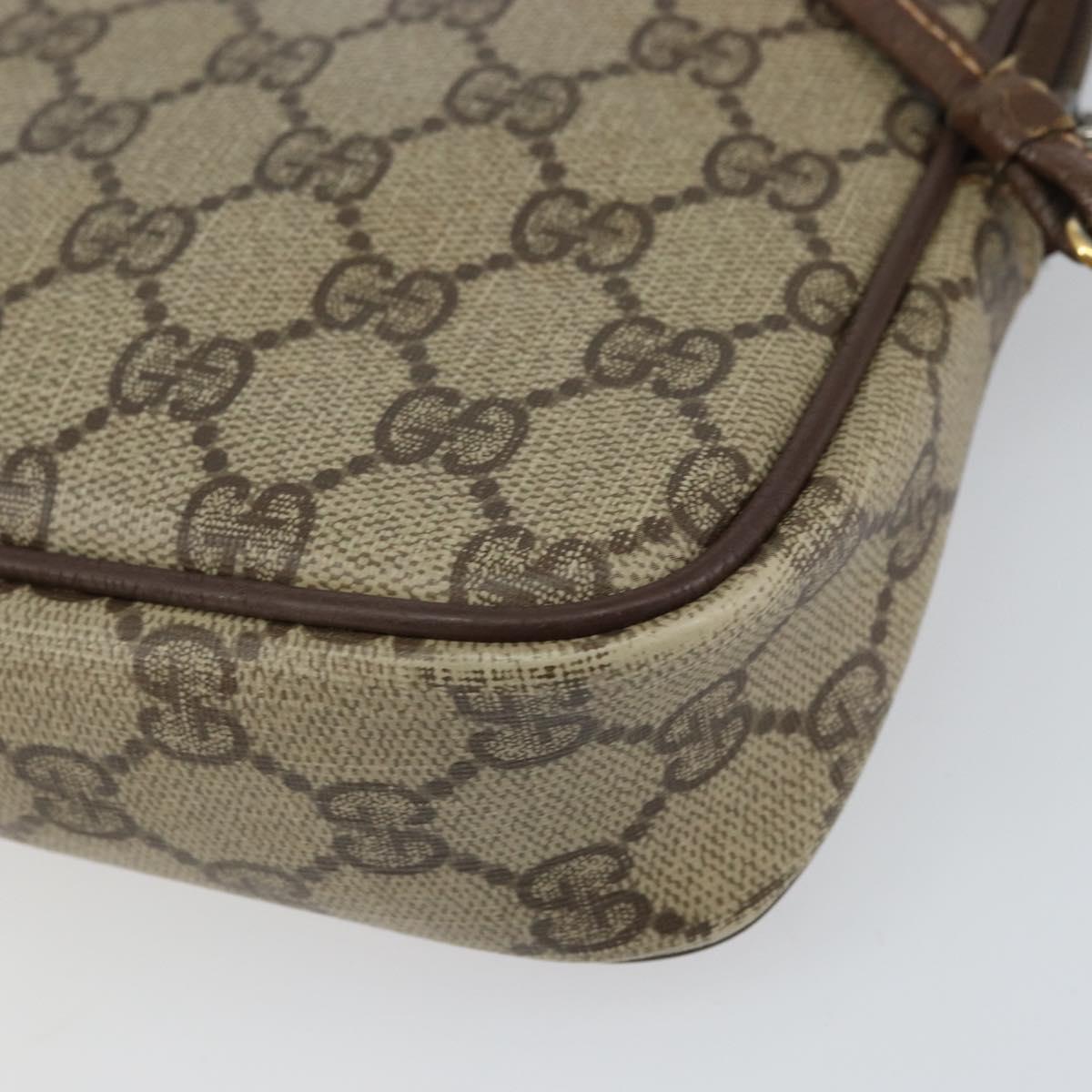 GUCCI GG Supreme Shoulder Bag PVC Beige Gold 97 02 068 Auth 151477