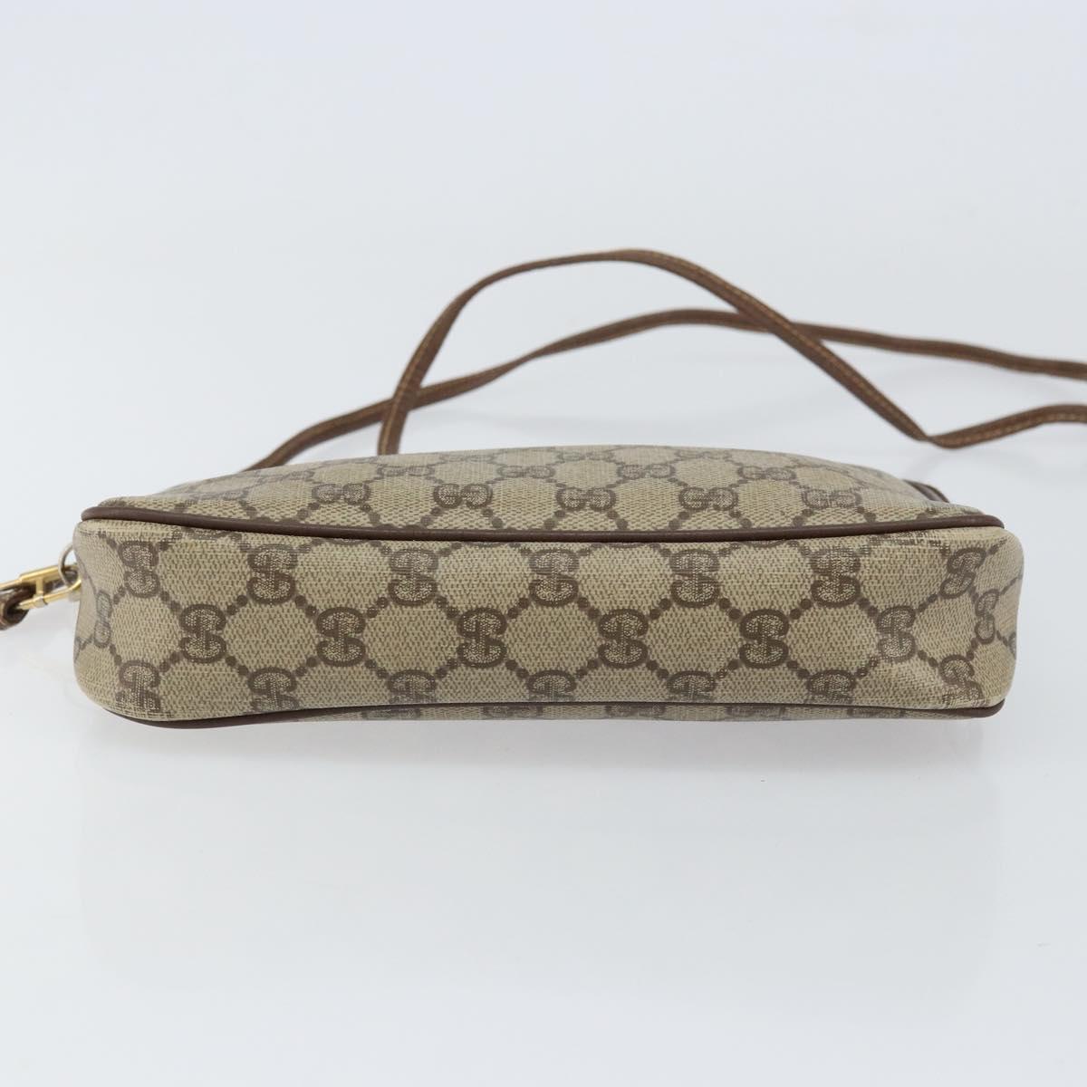 GUCCI GG Supreme Shoulder Bag PVC Beige Gold 97 02 068 Auth 151477