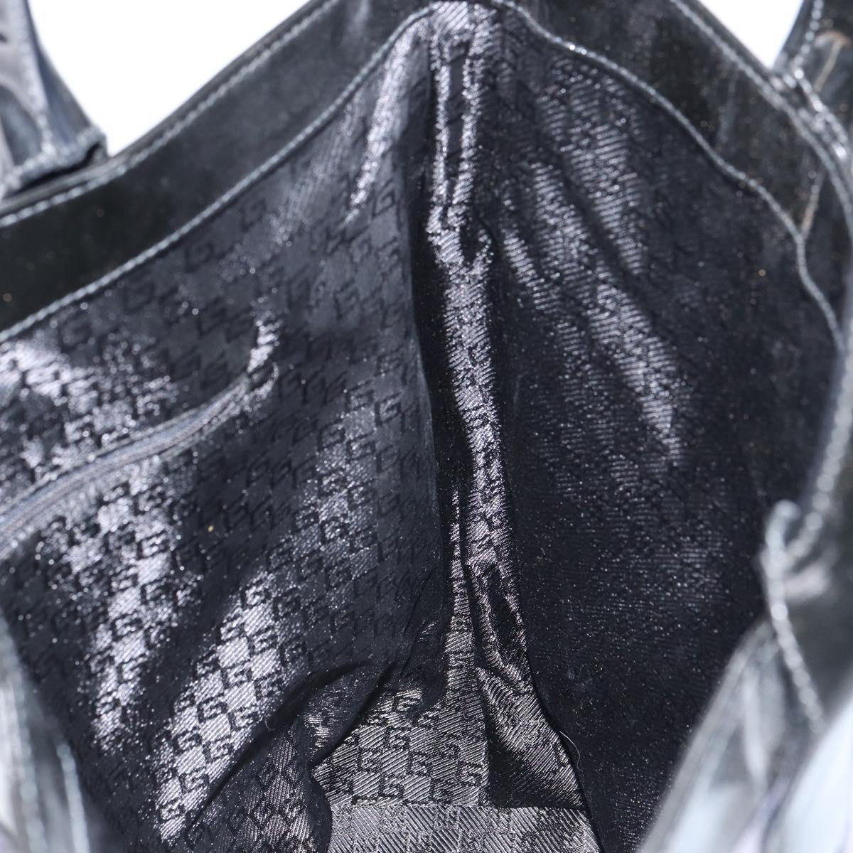 GUCCI Hand Bag Canvas Black Silver 002 1121 1669 Auth 151479