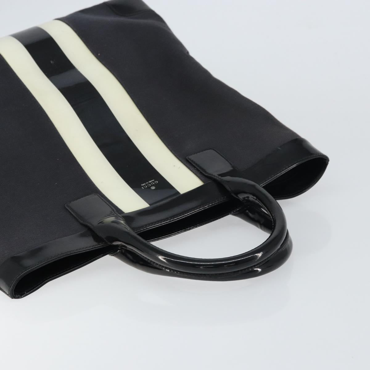 GUCCI Hand Bag Canvas Black Silver 002 1121 1669 Auth 151479